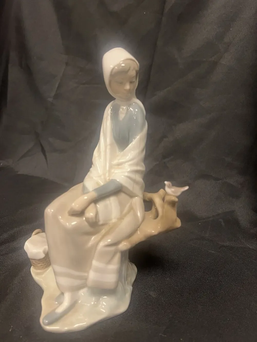 As Is Lladro 4576 New Shepherdess Figurine Girl On Branch Bird Retired